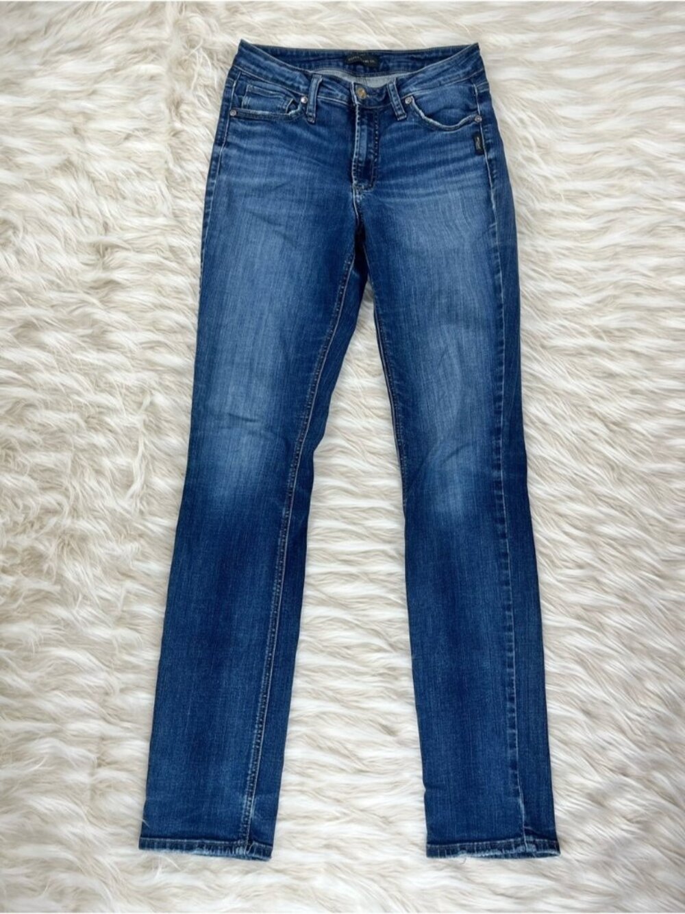 Silver Most Wanted Jeans Women's 28x32 Mid Rise Straight Leg Medium Wash